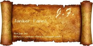 Janker Fanni névjegykártya